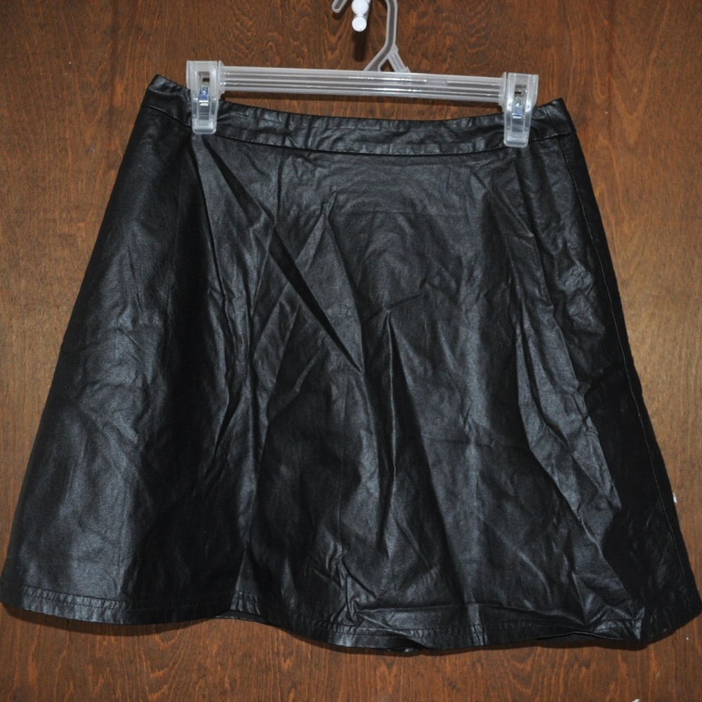 LOFT Vegan Leather A-Line Skirt
